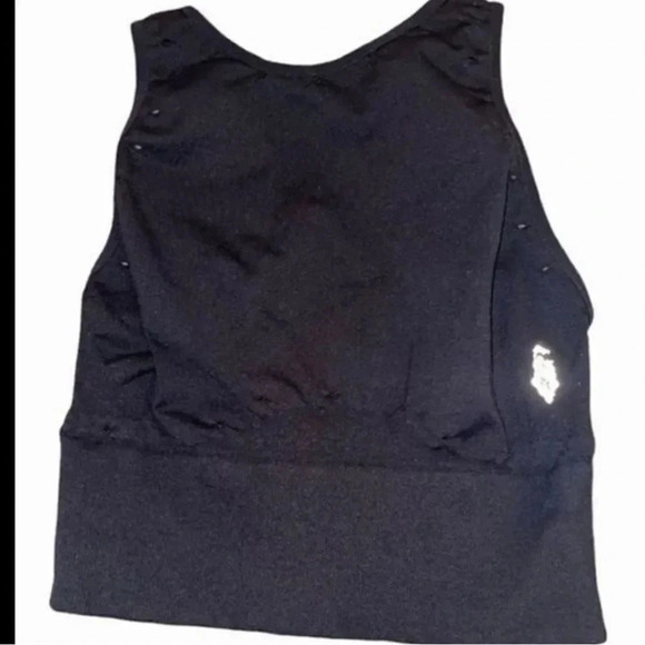 FREE PEOPLE BREATHABLE MESH SEAMLESS YOGA LIMBER CROP TOP BLACK SIZE XS/S - Picture 3 of 13